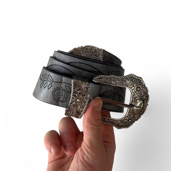 Y2k western grey floral cowboy - Picture 7 of 7